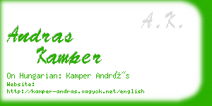 andras kamper business card